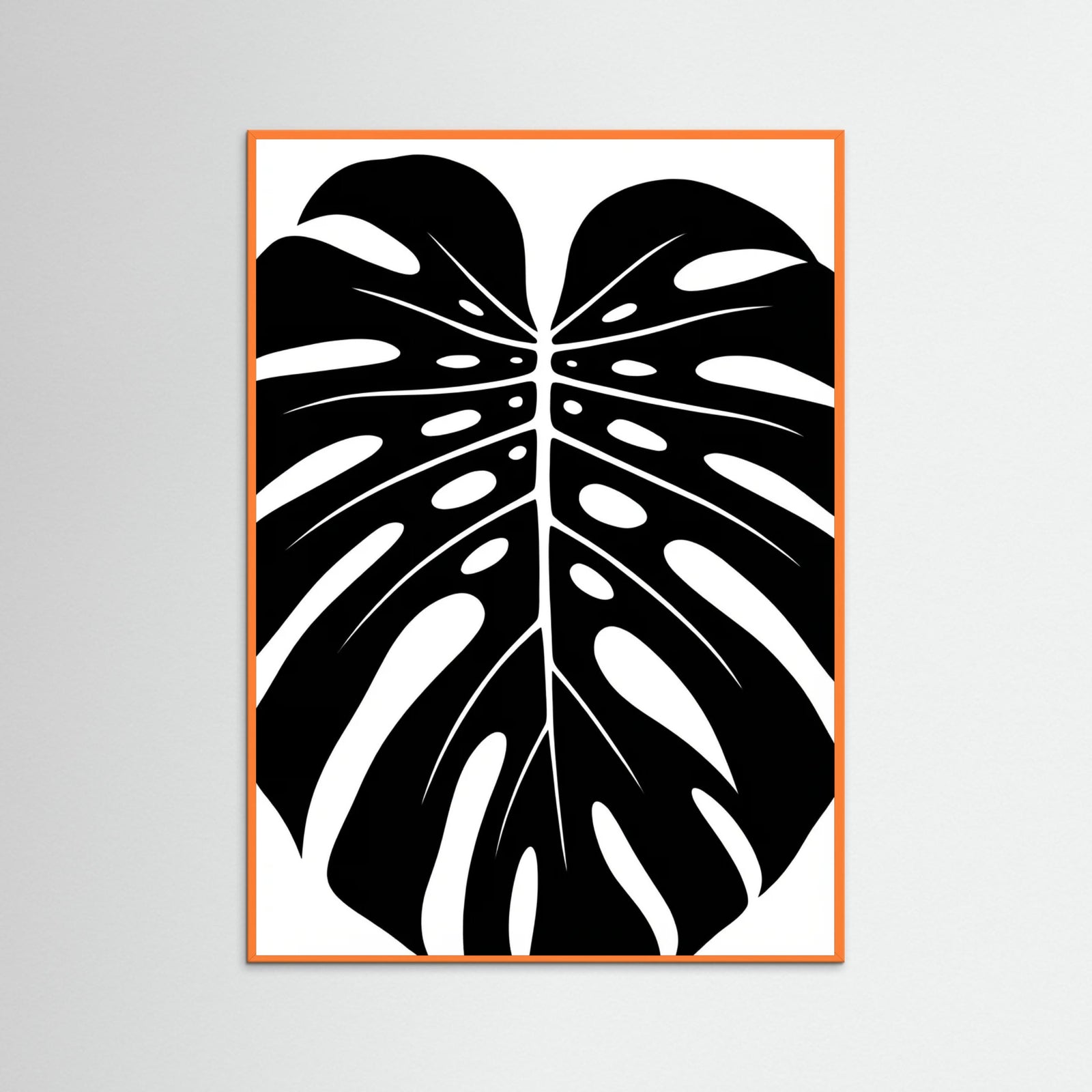 Orange Wood Frond Silhouettes