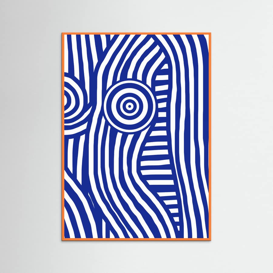 Front Blue and White Striped Nude Poster – poster and art print