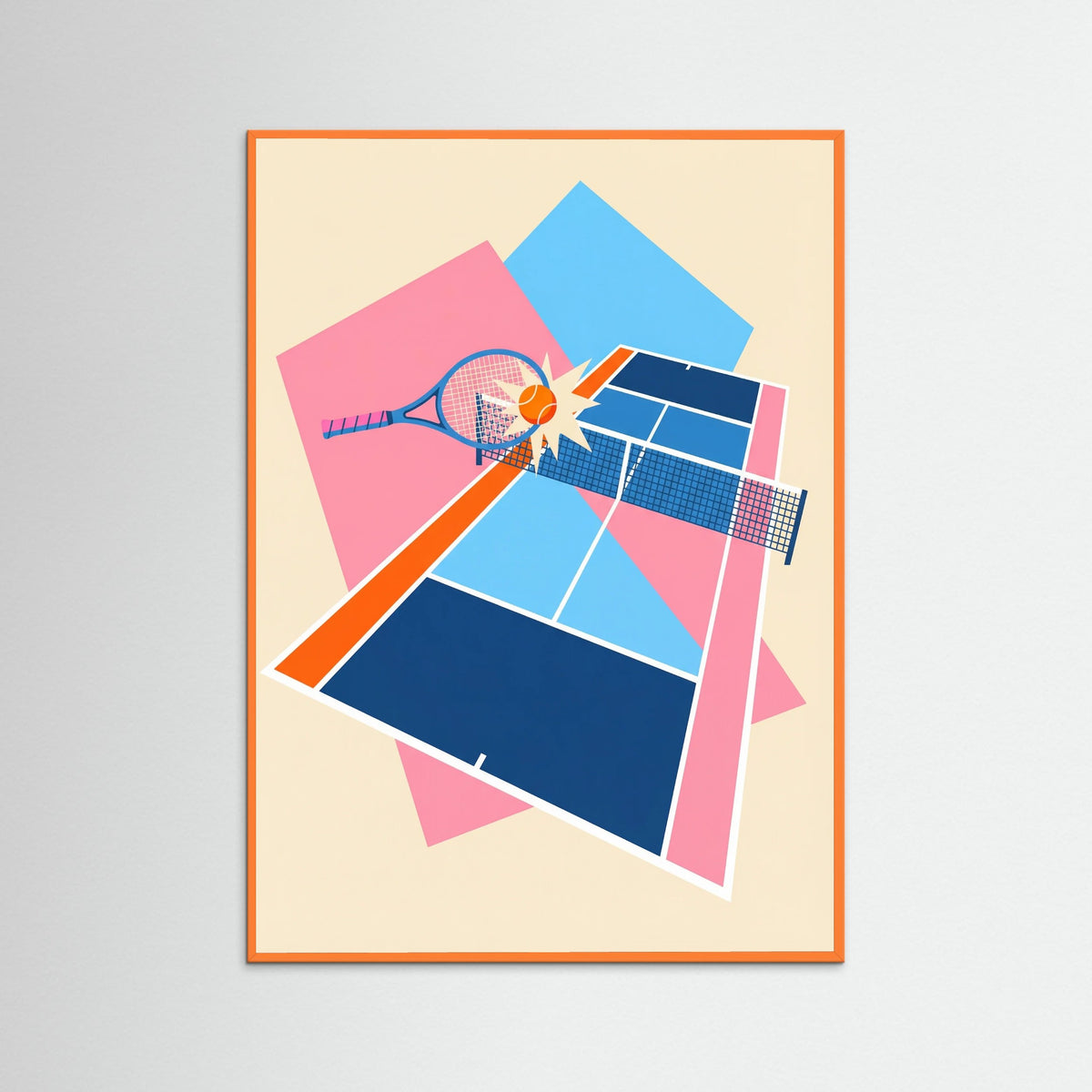 Orange Wood Game On Tennis