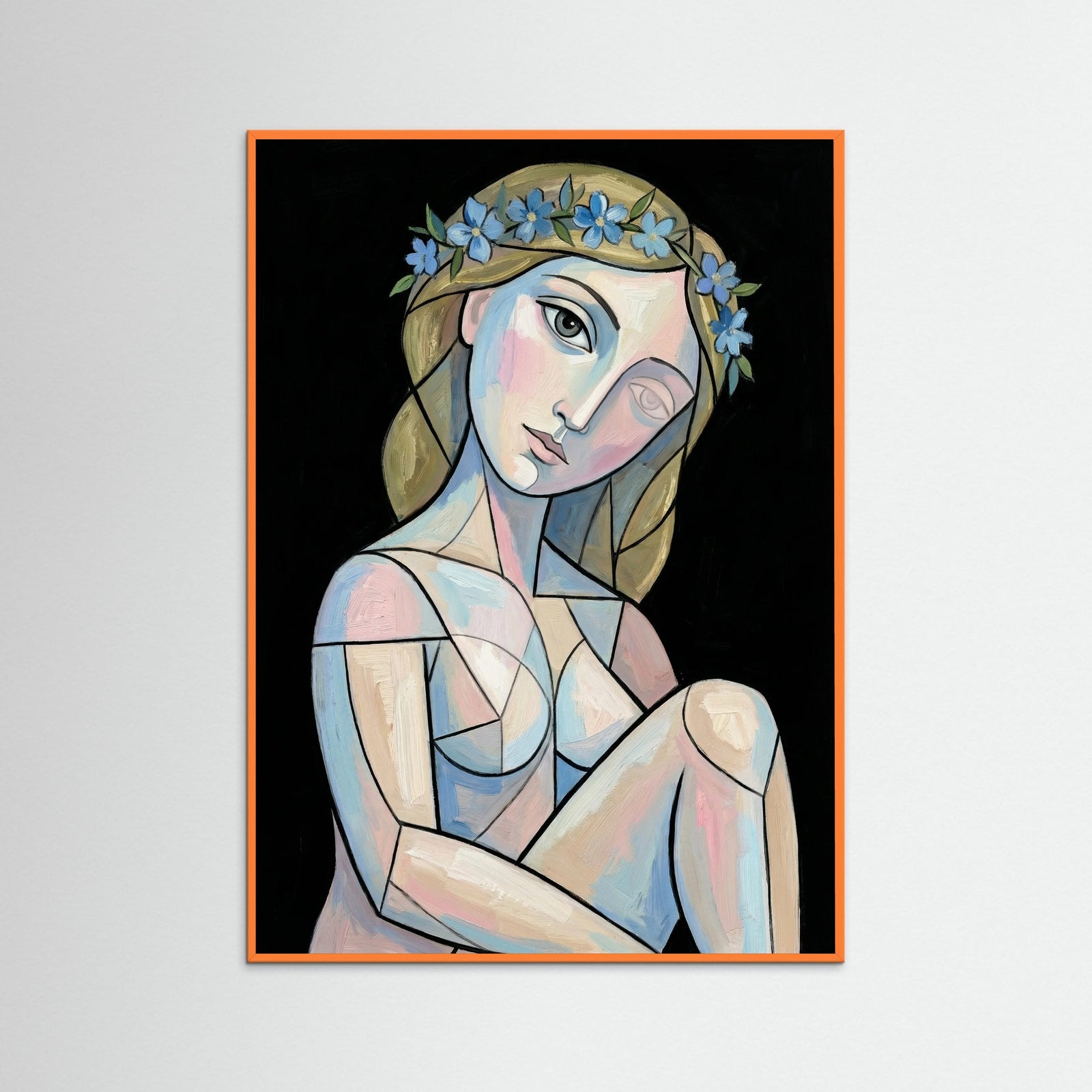 Orange Wood Garlanded Visage