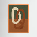 Orange Wood Geometric Abstract Shapes