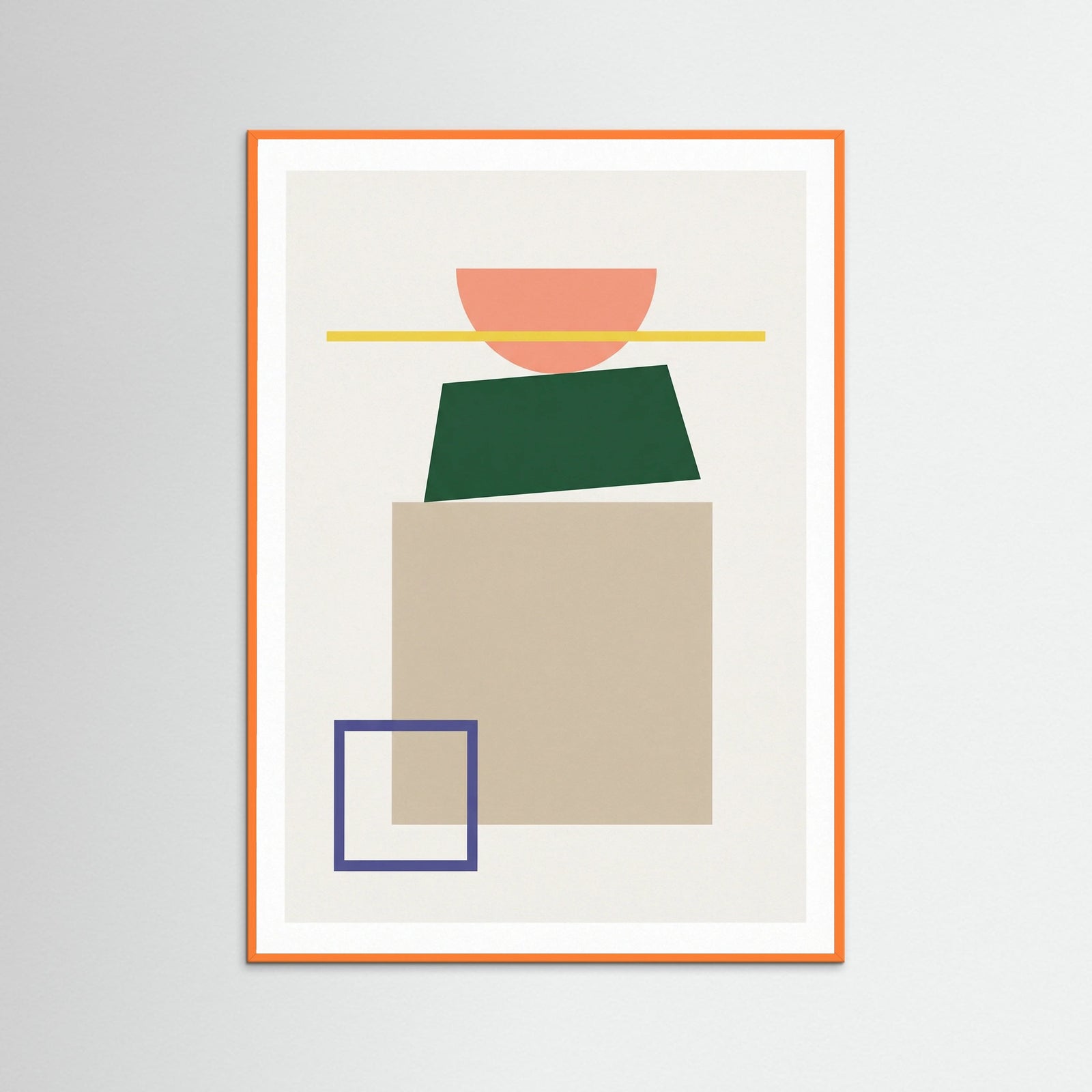 Orange Wood Geometric Abstraction