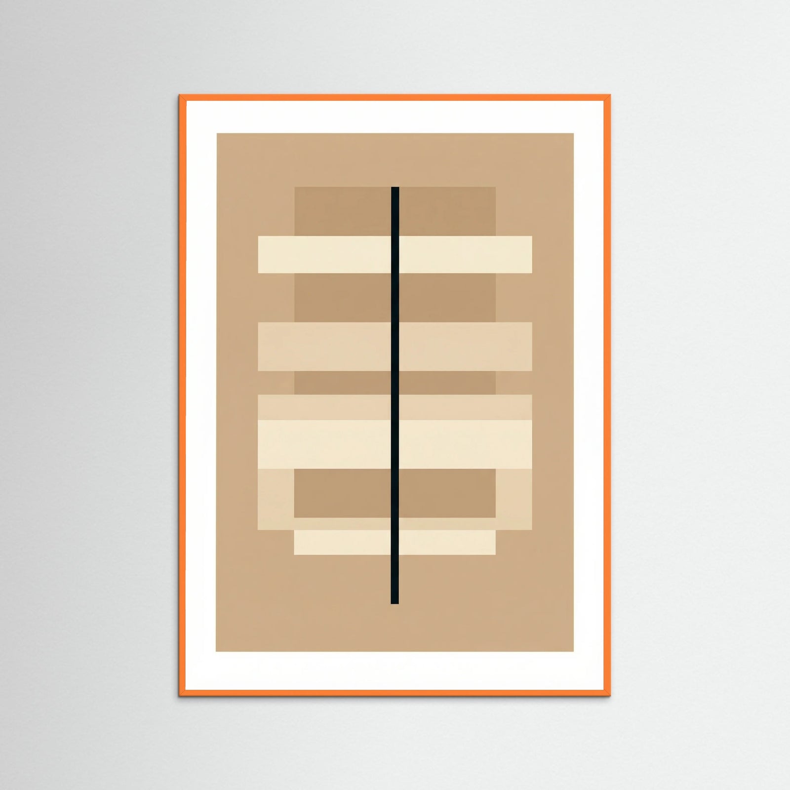 Orange Wood Geometric Balance Beige