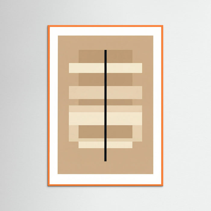 Orange Wood Geometric Balance Beige