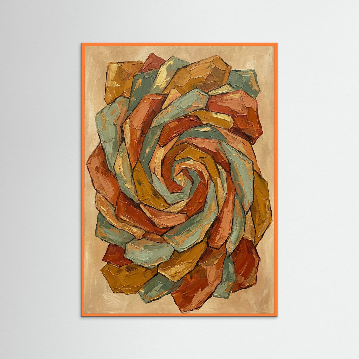 Orange Wood Geometric Echoes