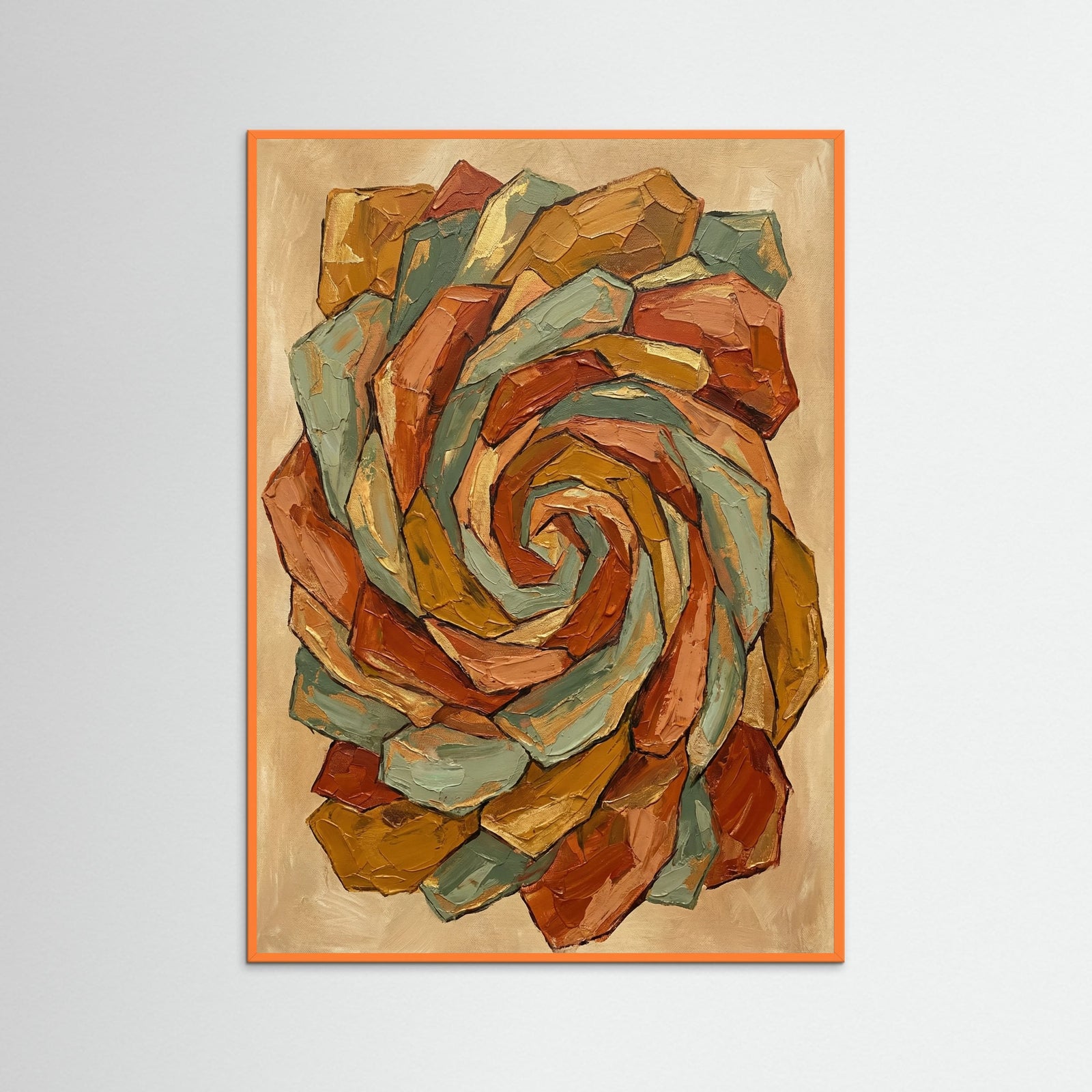 Orange Wood Geometric Echoes