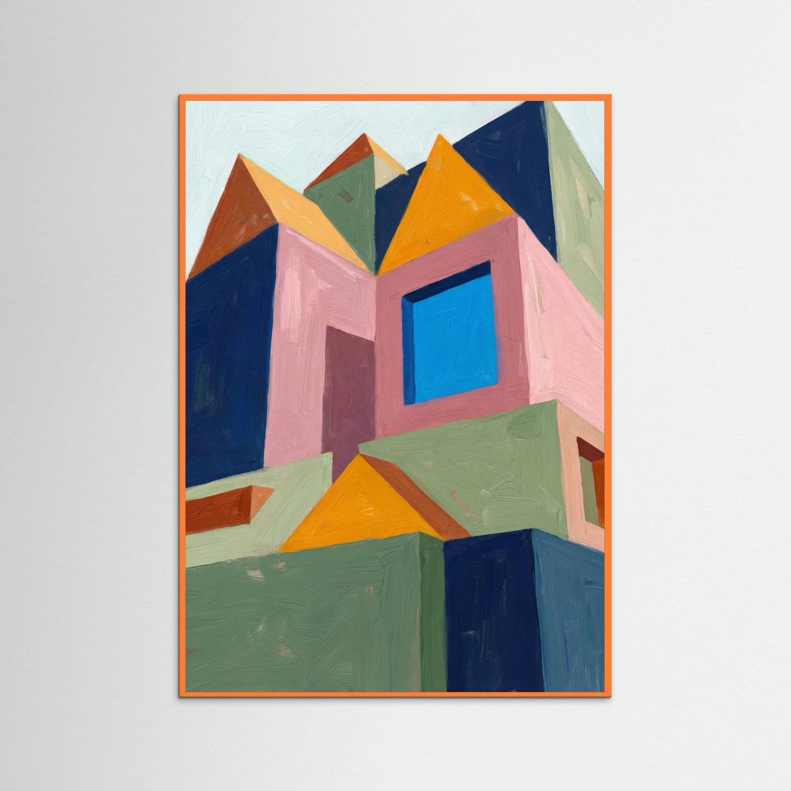 Orange Wood Geometric Facade