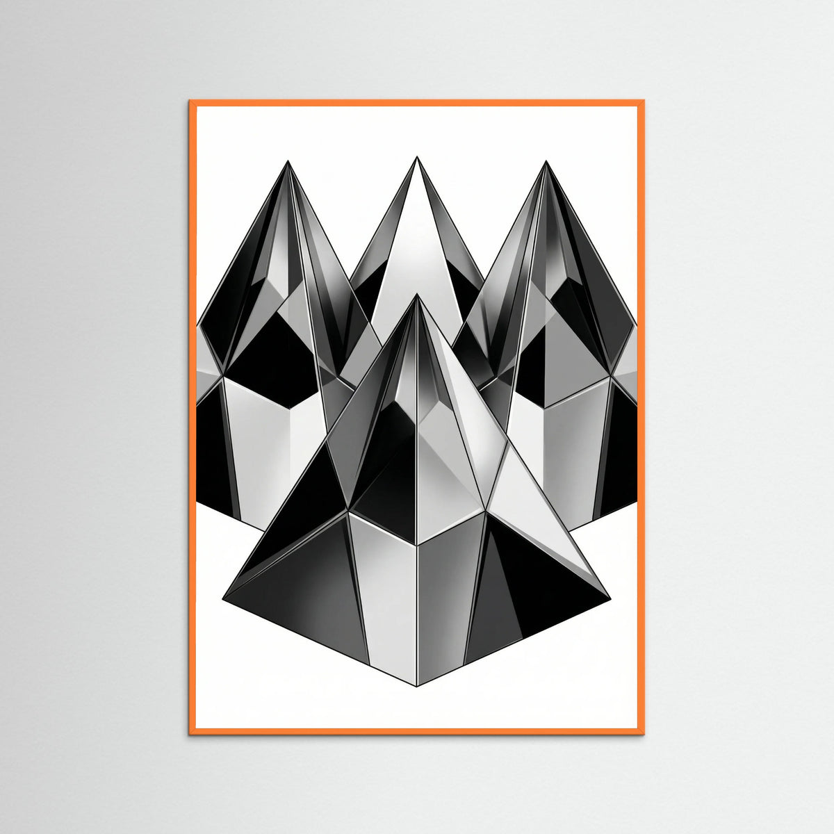 Orange Wood Geometric Facets