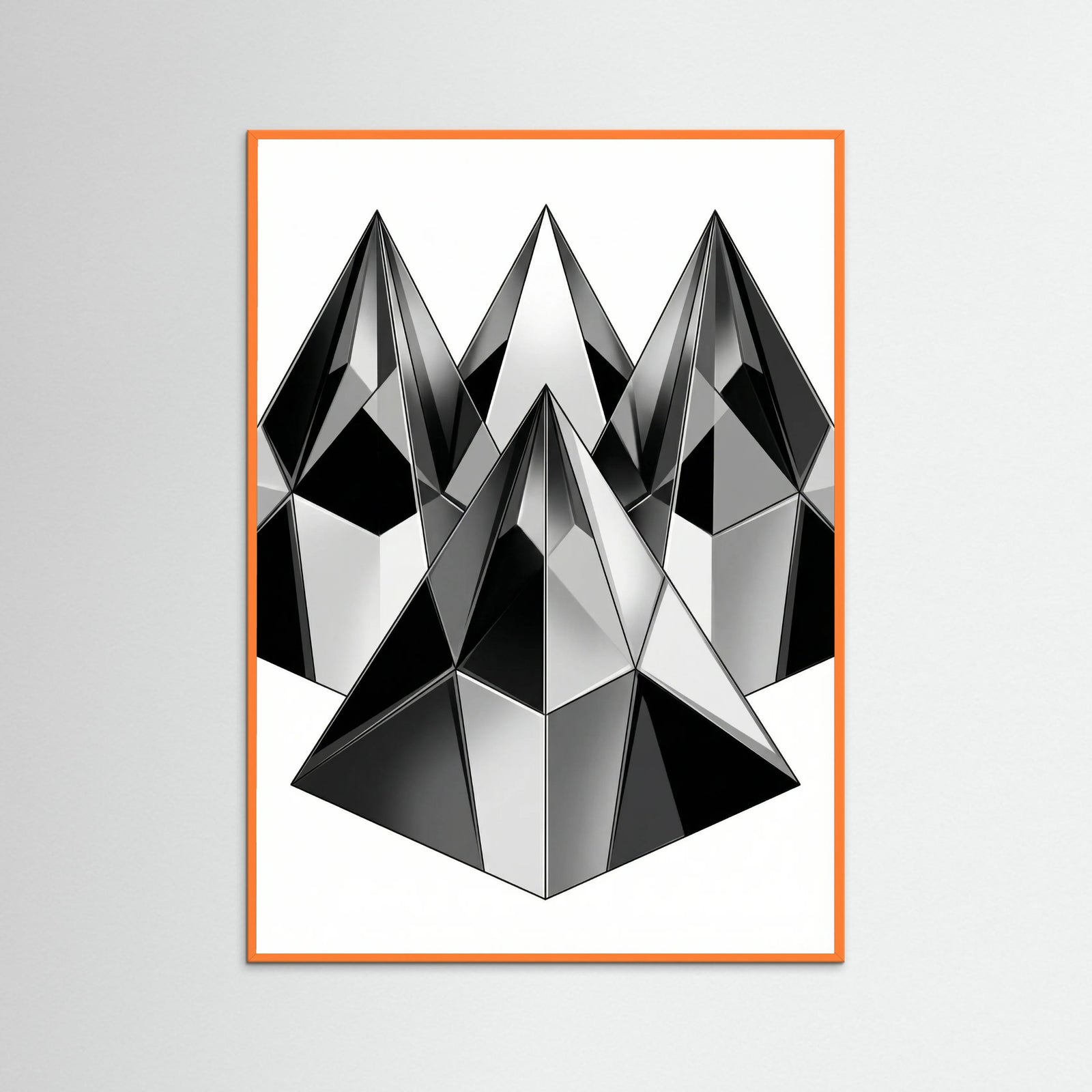 Orange Wood Geometric Facets