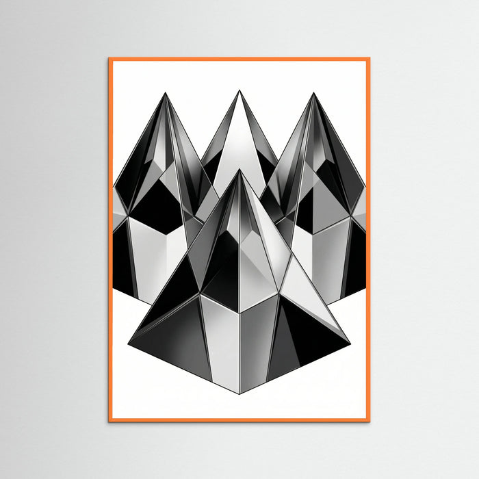 Orange Wood Geometric Facets