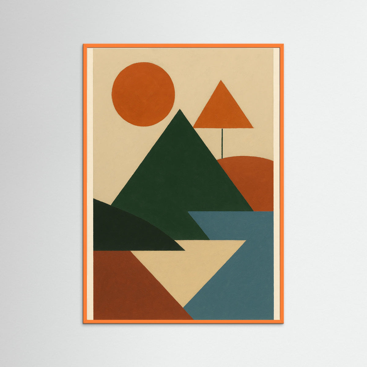 Orange Wood Geometric Forms