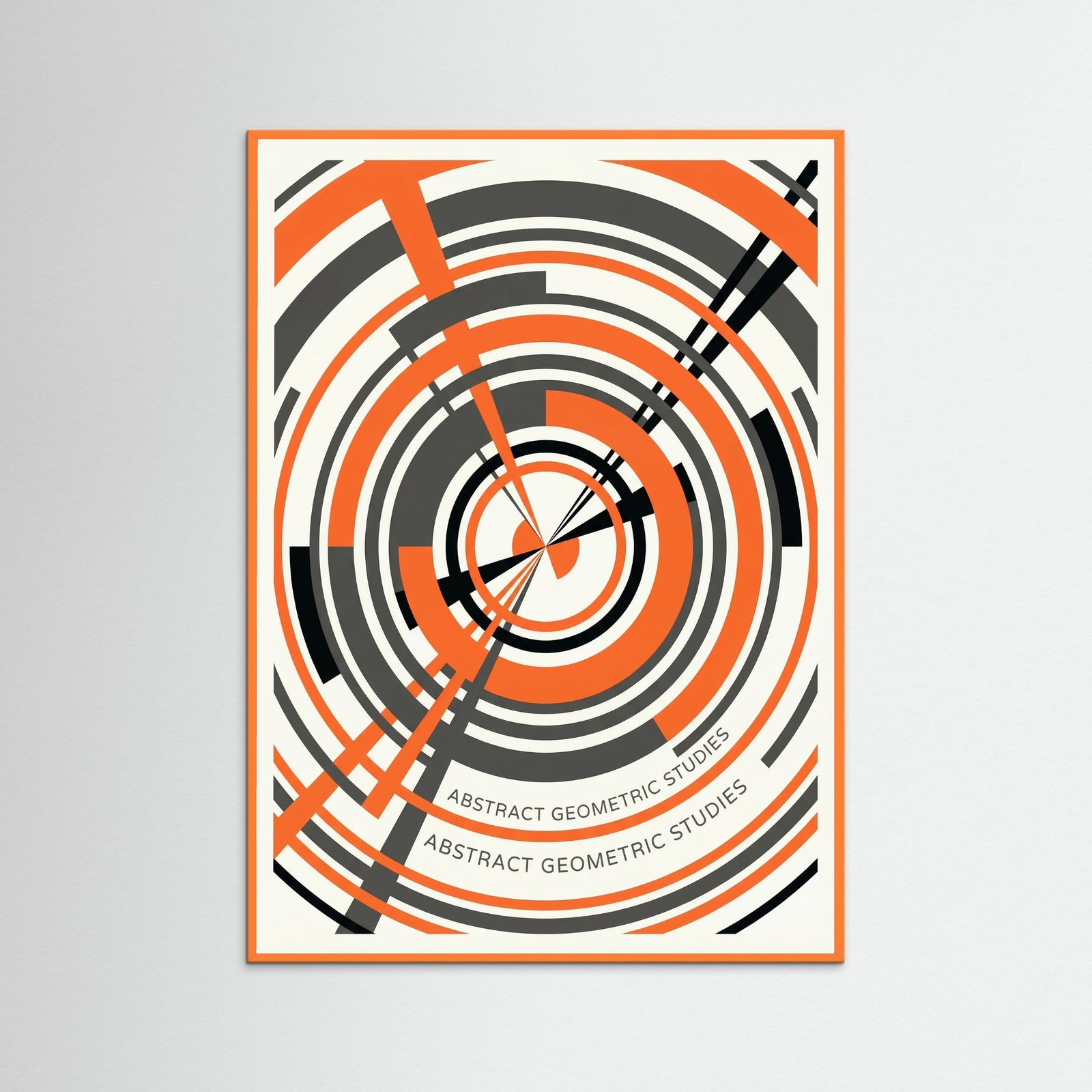 Orange Wood Geometric Semicircle Rhythm