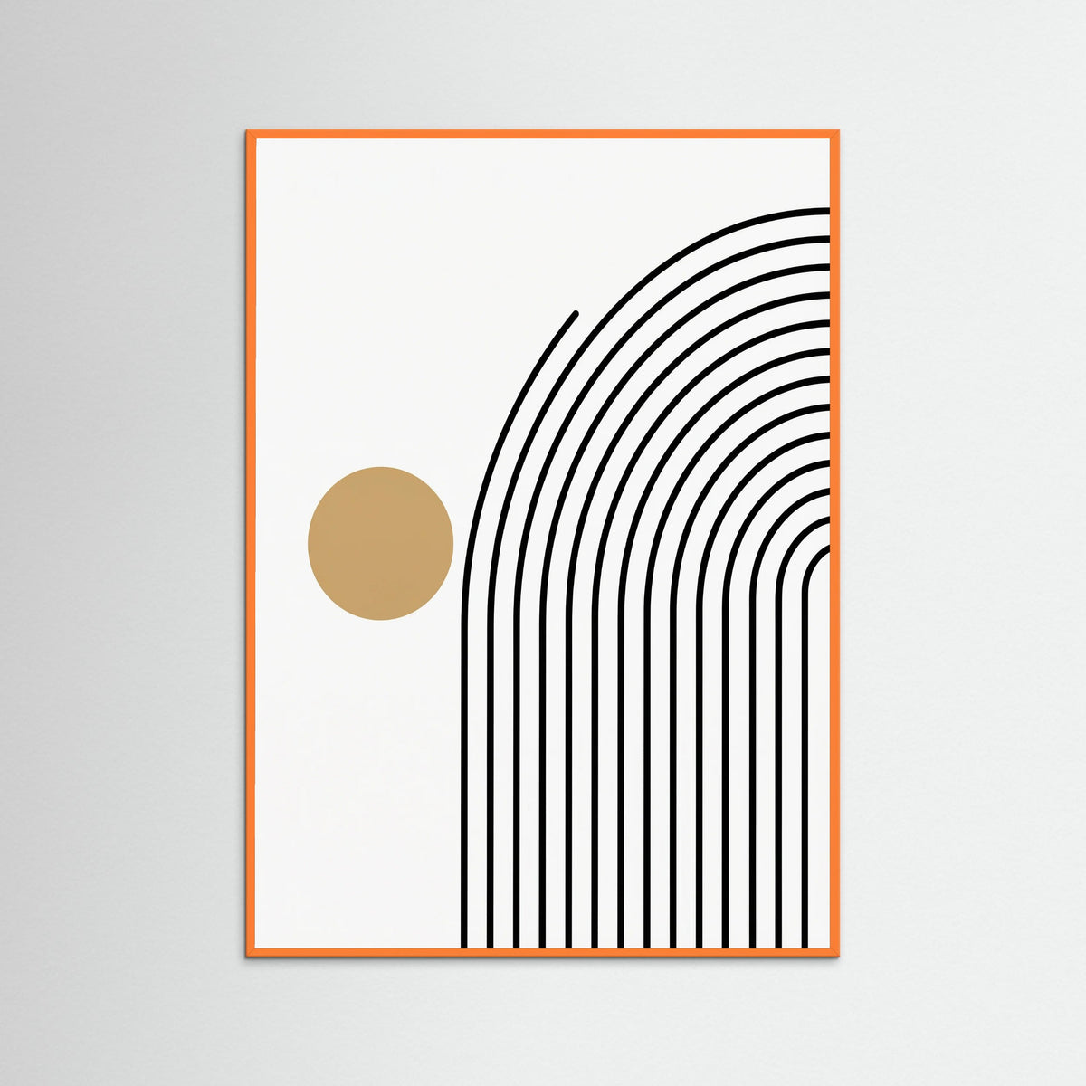 Orange Wood Geometric Stillness