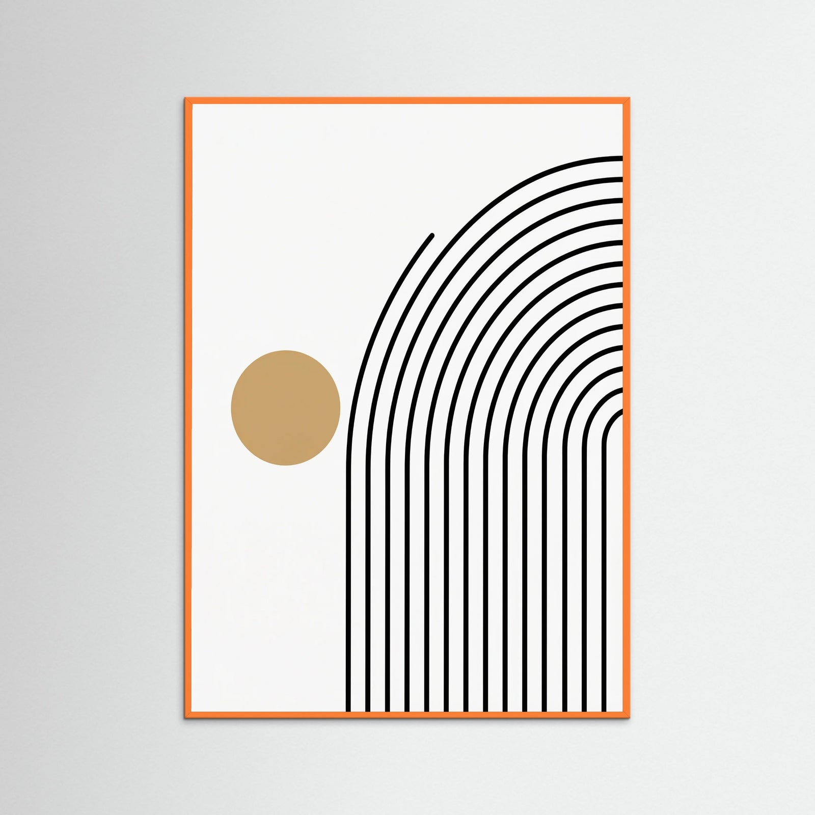 Orange Wood Geometric Stillness