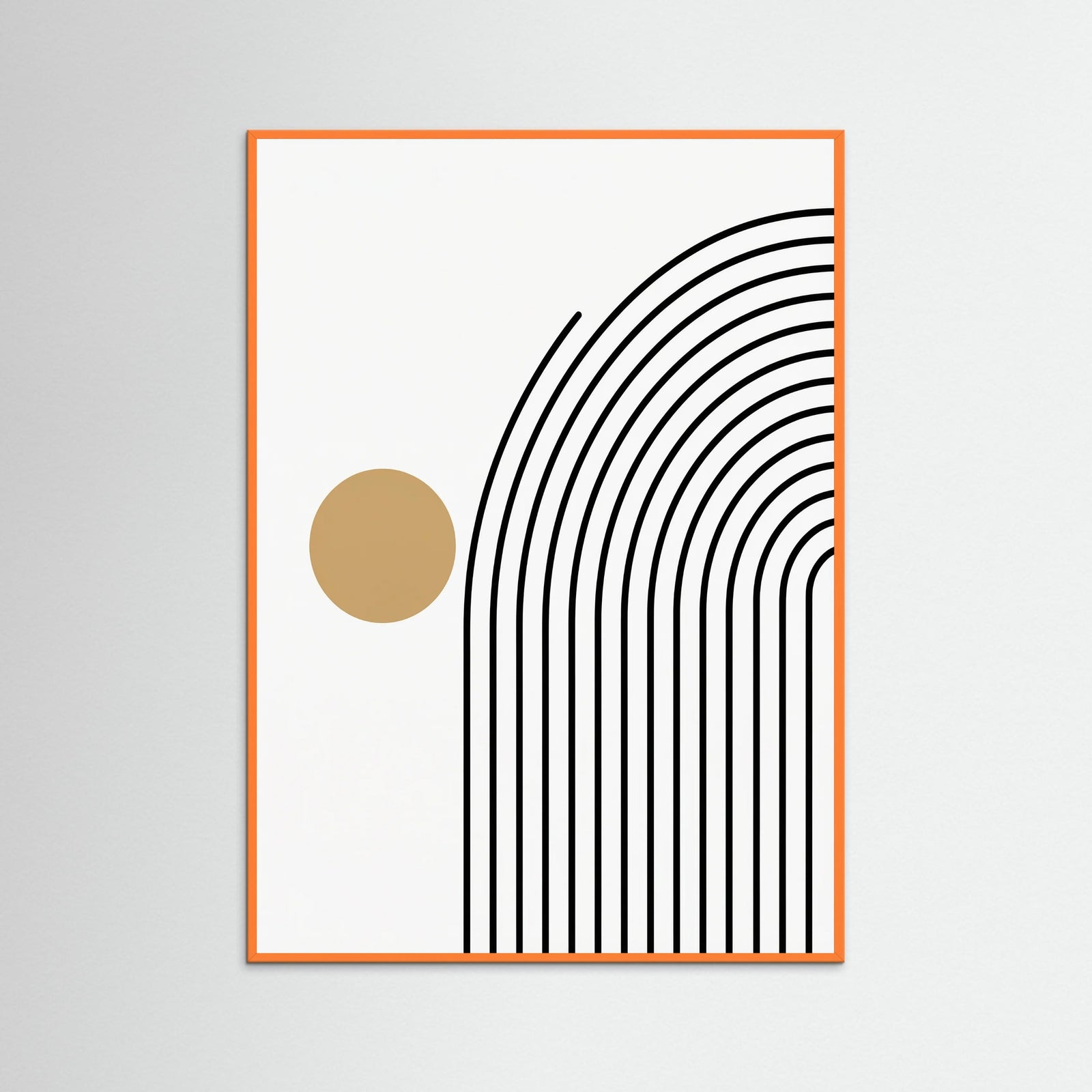 Orange Wood Geometric Stillness