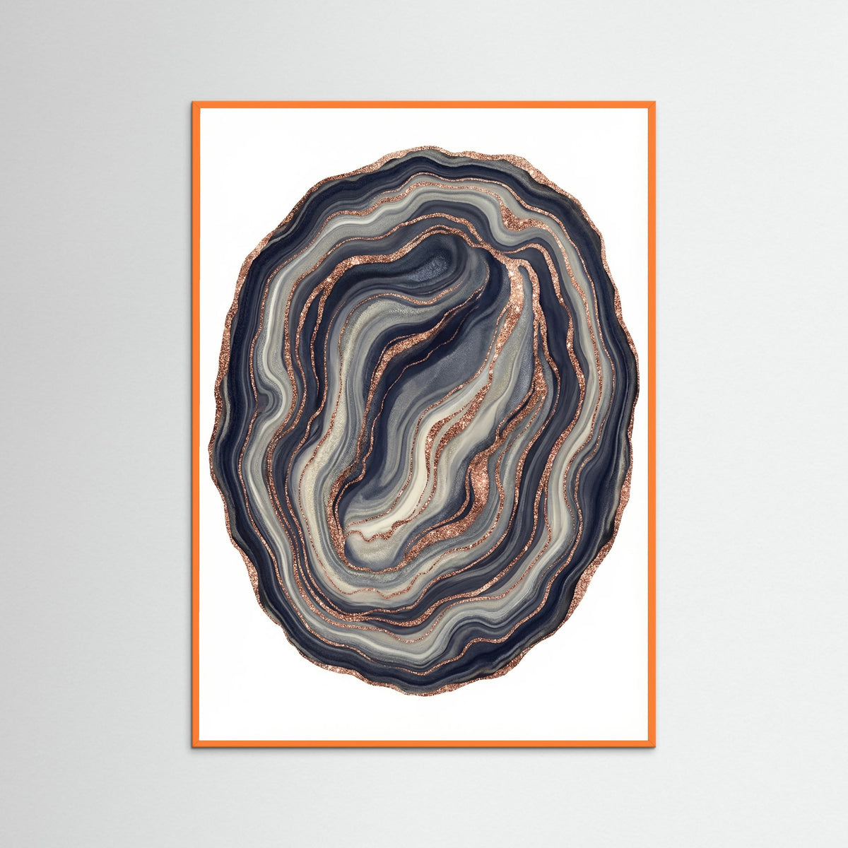 Orange Wood Gilded Geode Streams
