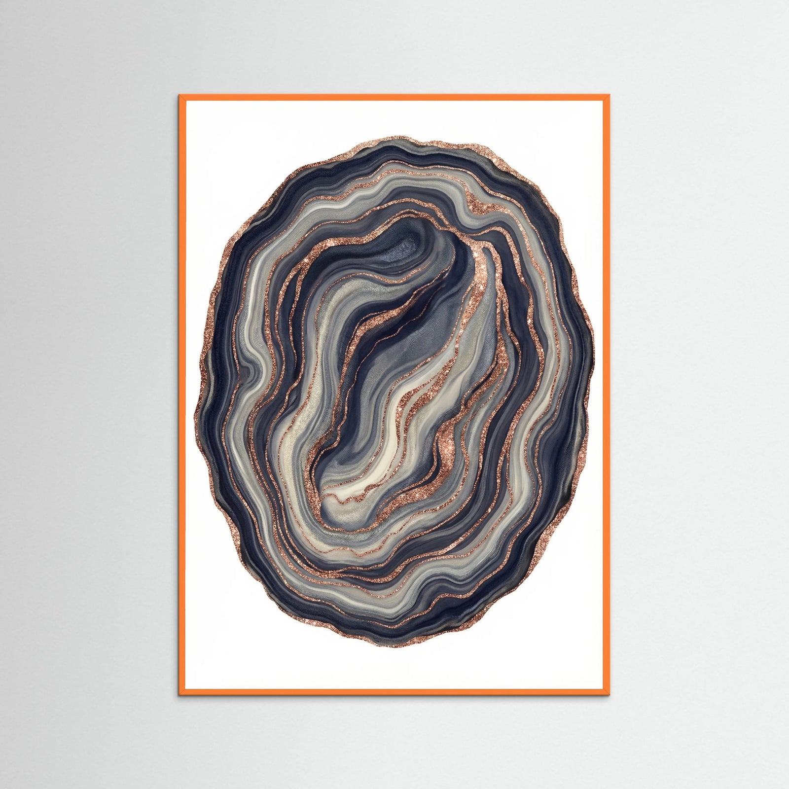 Orange Wood Gilded Geode Streams