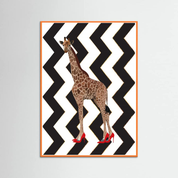 Plakat Giraffe Heels zigzag – plakat i druk artystyczny