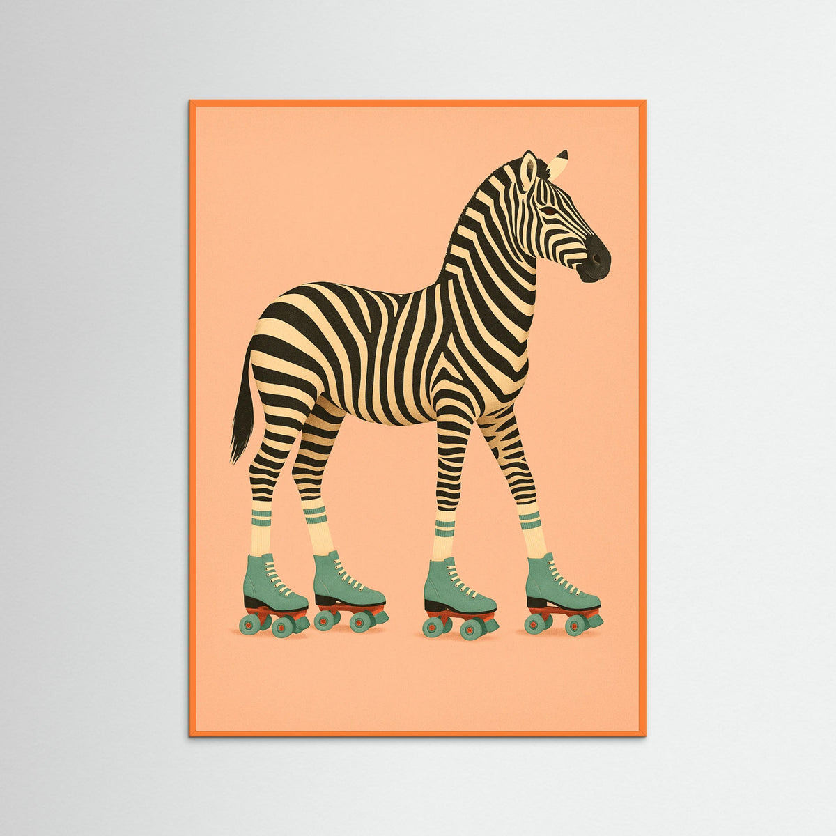 Orange Wood Giraffe Roller Skates