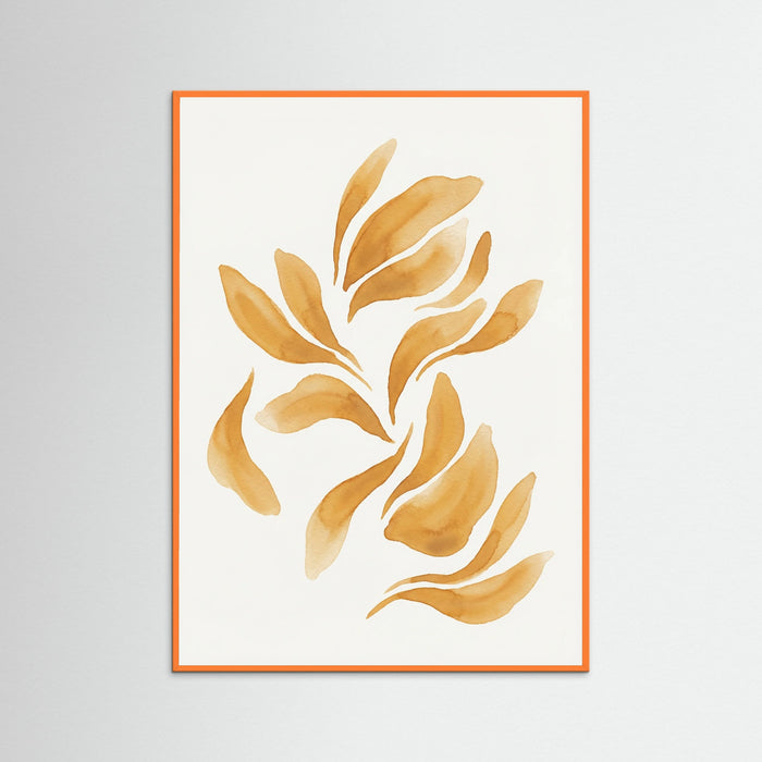 Orange Wood Golden Abstraction