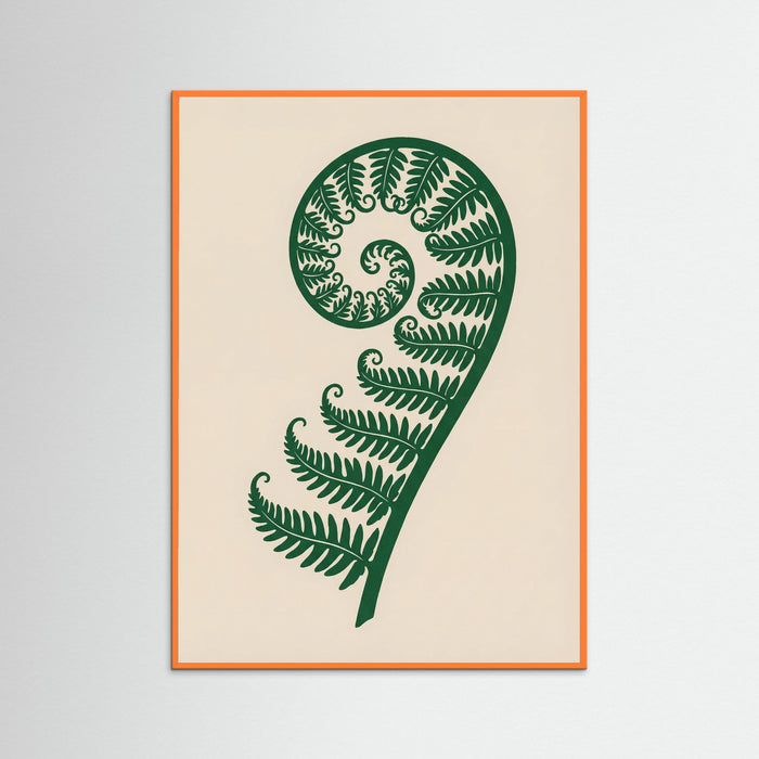 Orange Wood Golden Botanical Silhouette