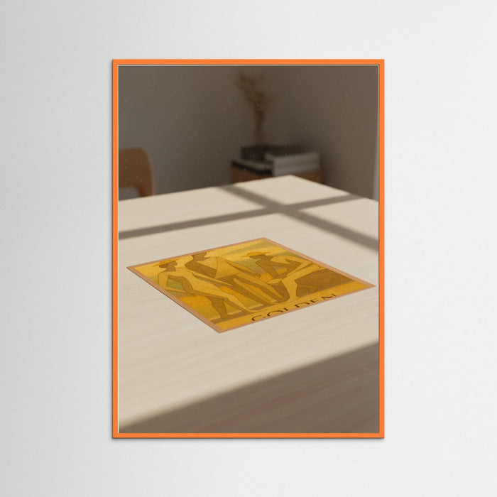 Orange Wood Golden Reflections