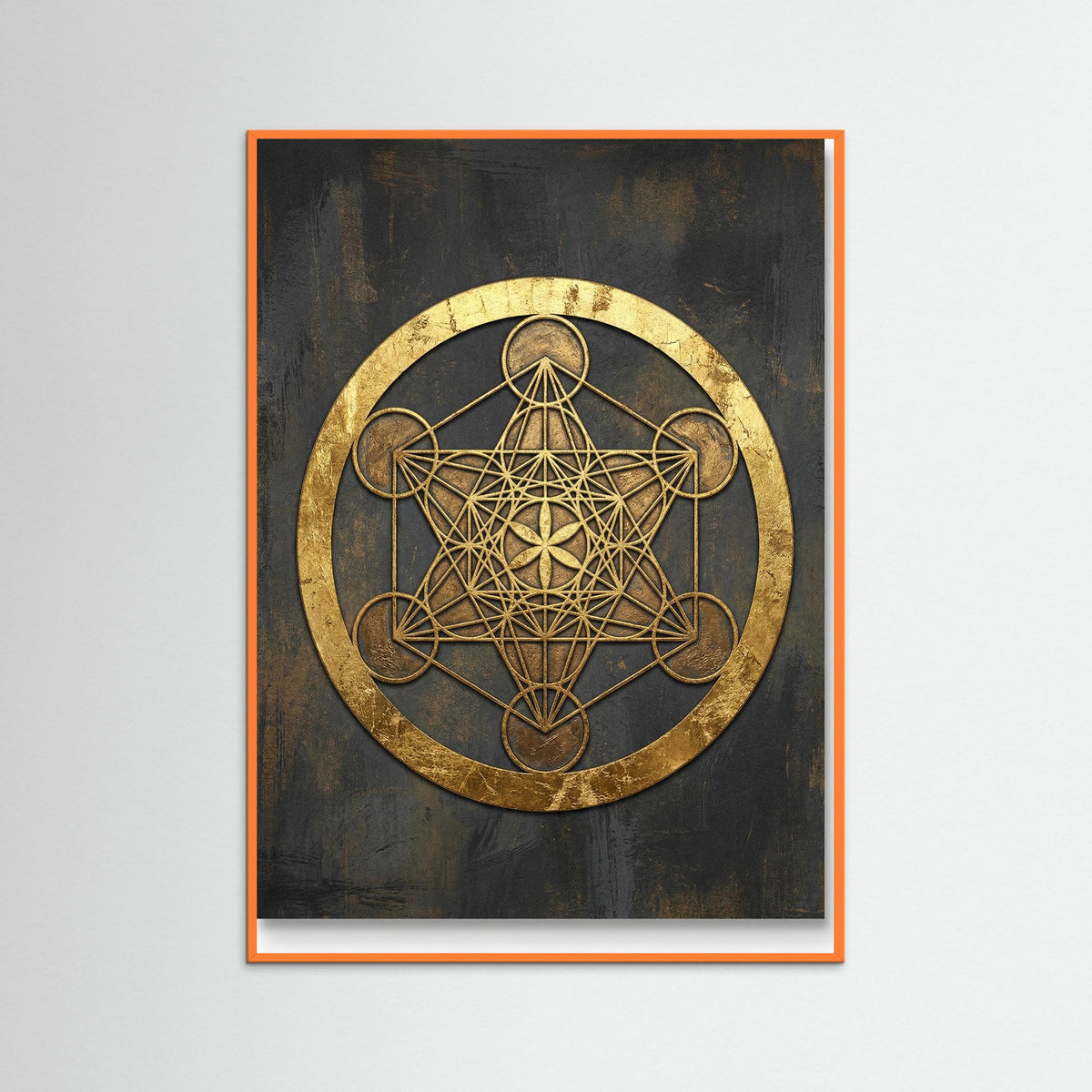 Orange Wood Golden Sacred Geometry