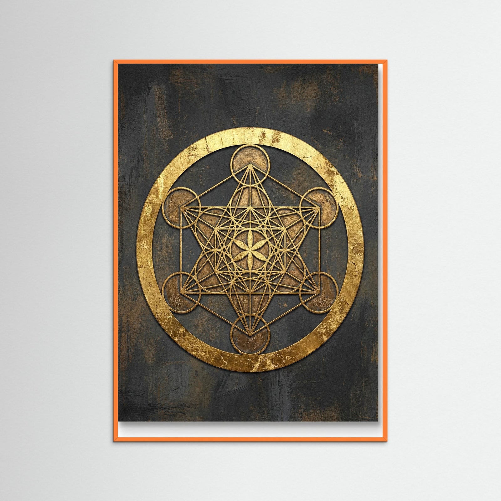 Orange Wood Golden Sacred Geometry