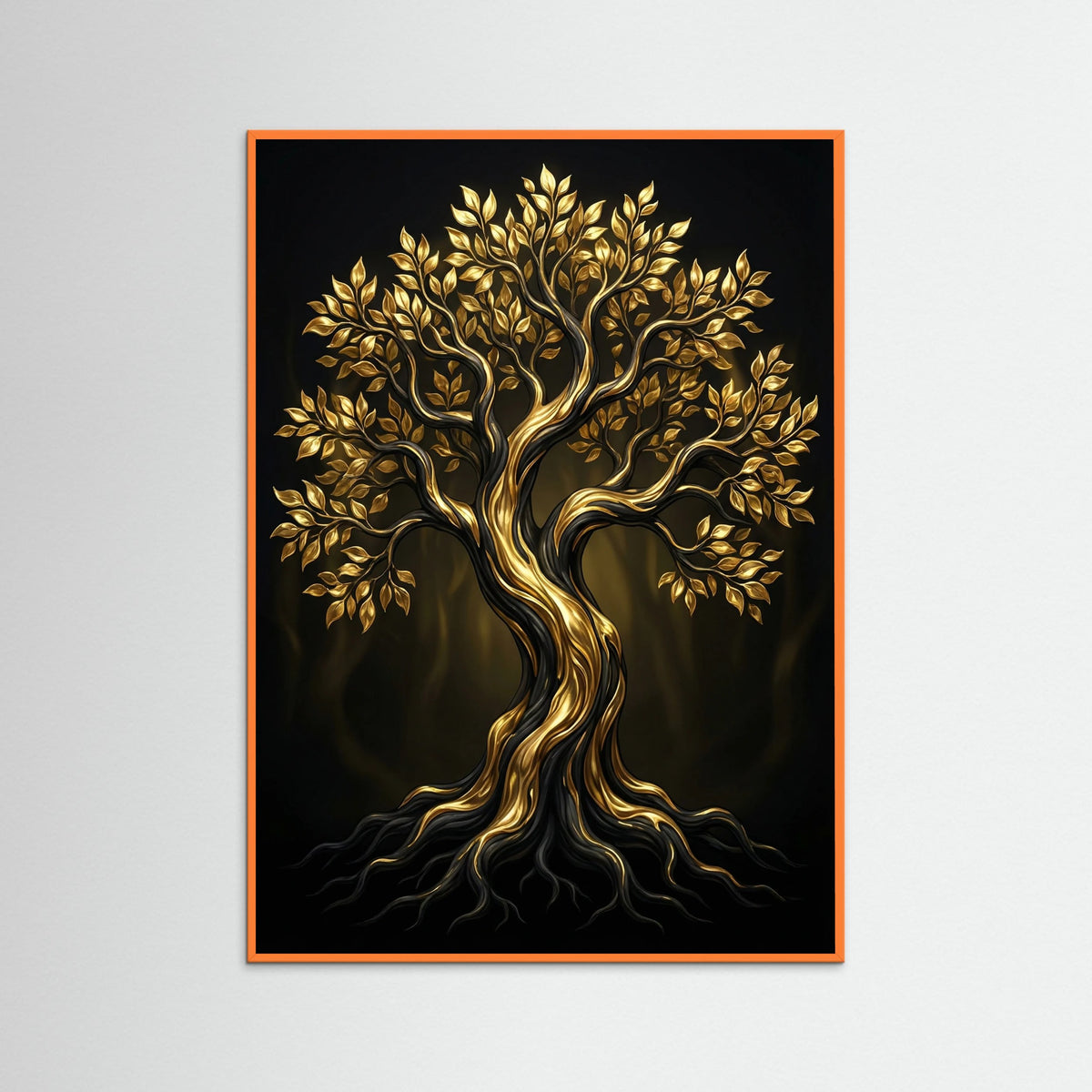 Orange Wood Golden Serenity