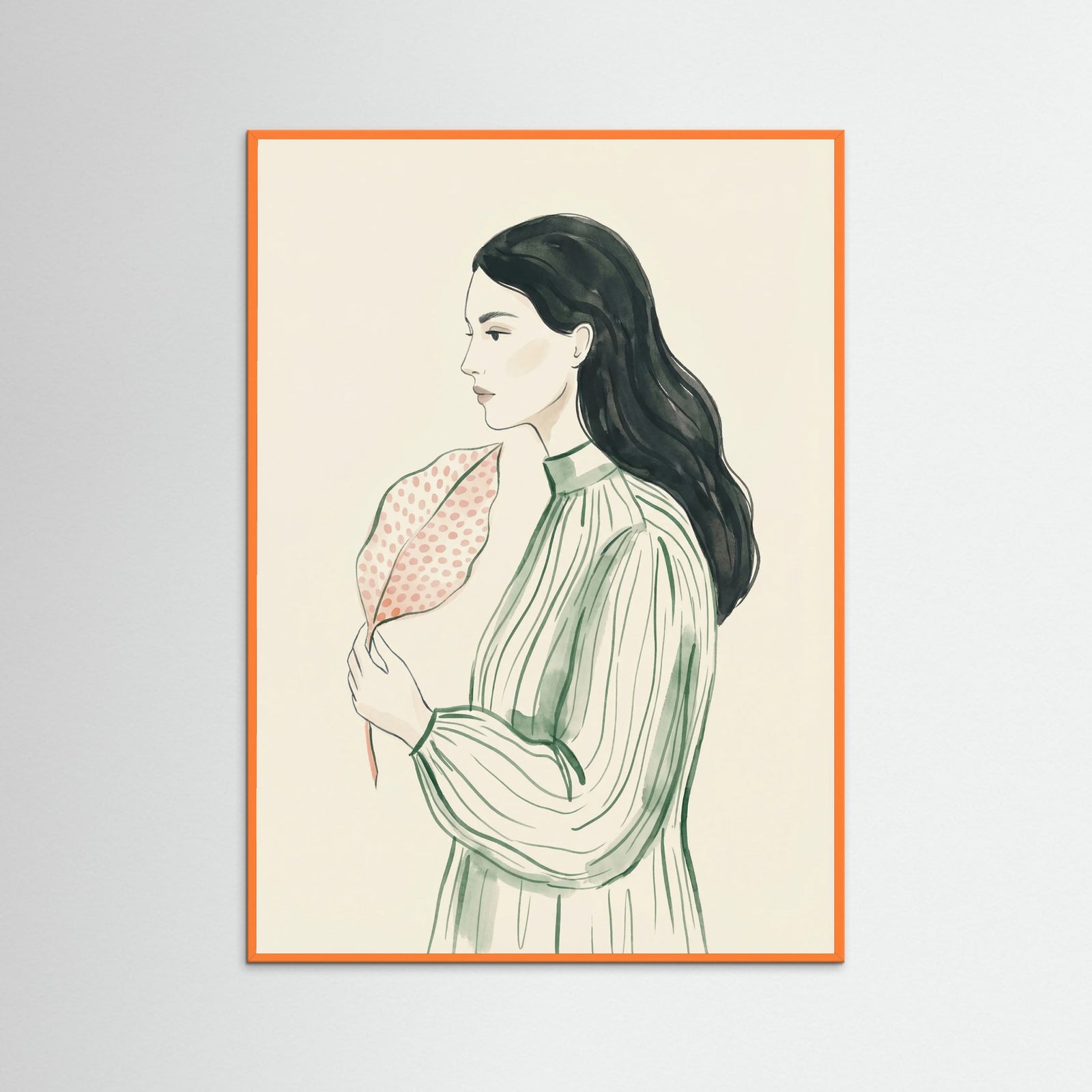 Orange Wood Green Dress Orange