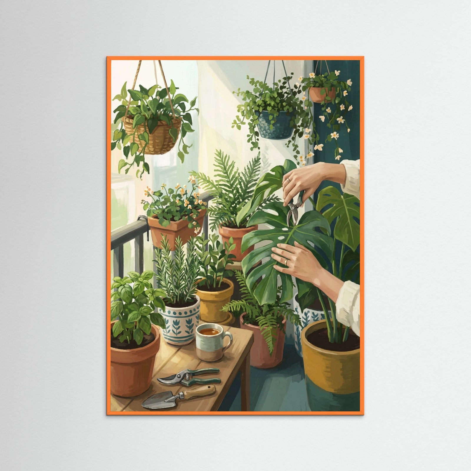 Orange Wood Green Reading Nook