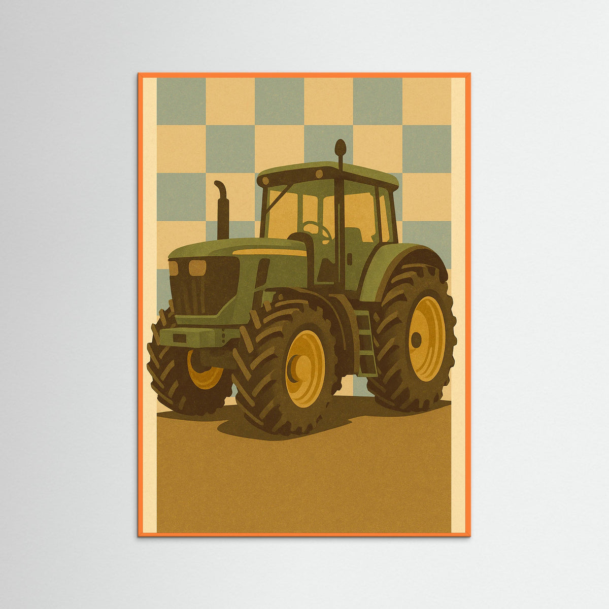 Orange Wood Green Tractor