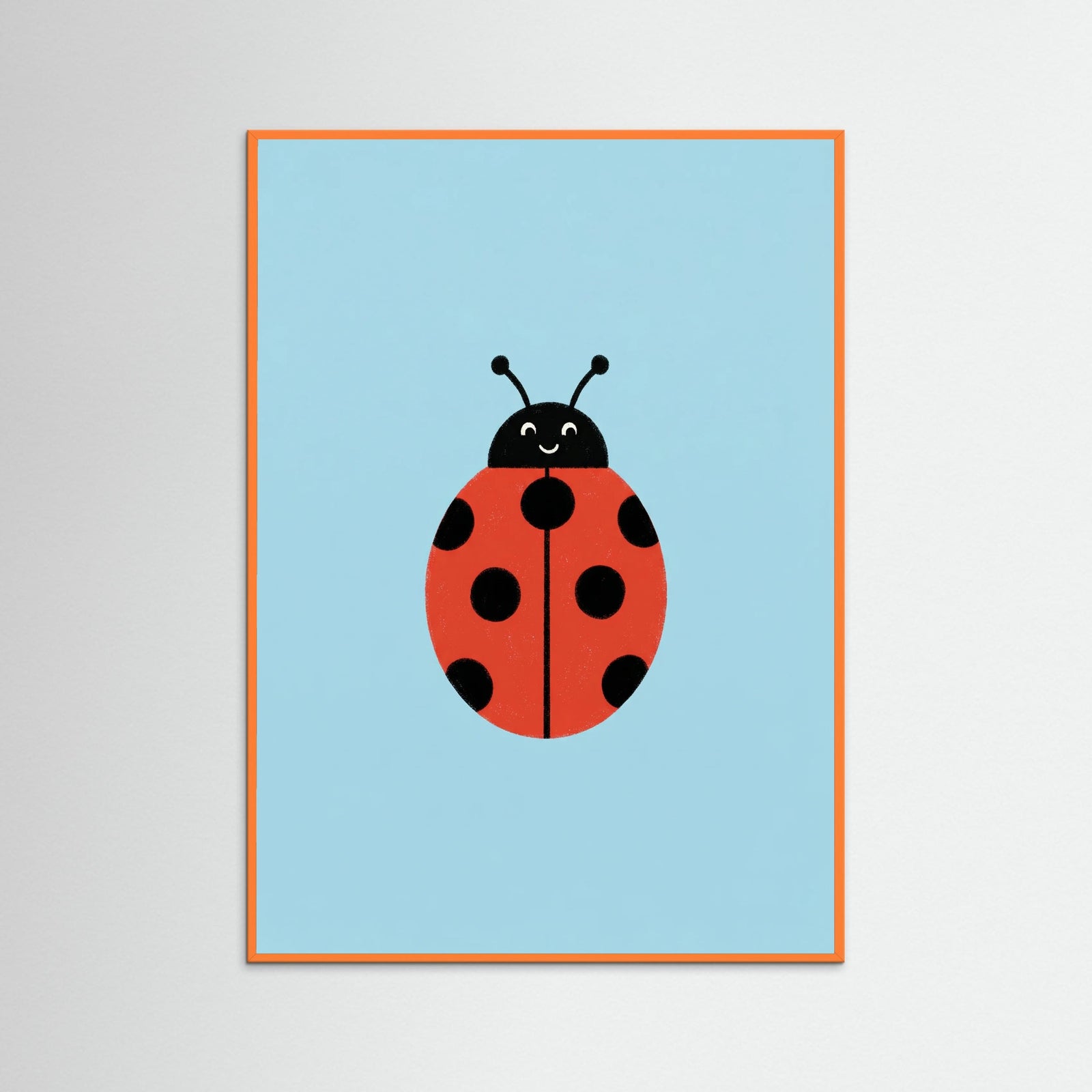 Orange Wood Happy Bee Art