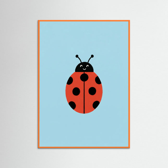Orange Wood Happy Bee Art