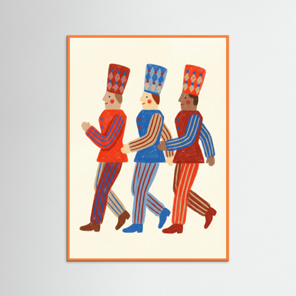 Orange Wood Harlequin Dancers