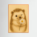 Orange Wood Hedgehog With Flower