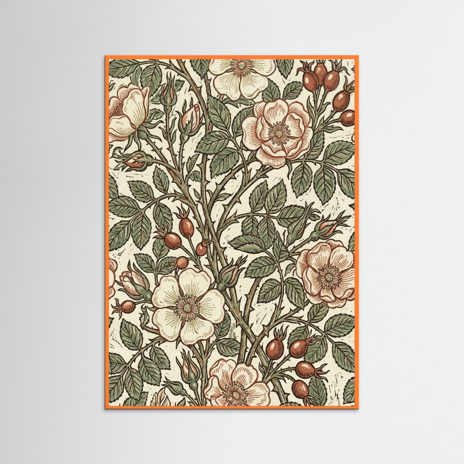 Orange Wood Honeysuckle Scroll