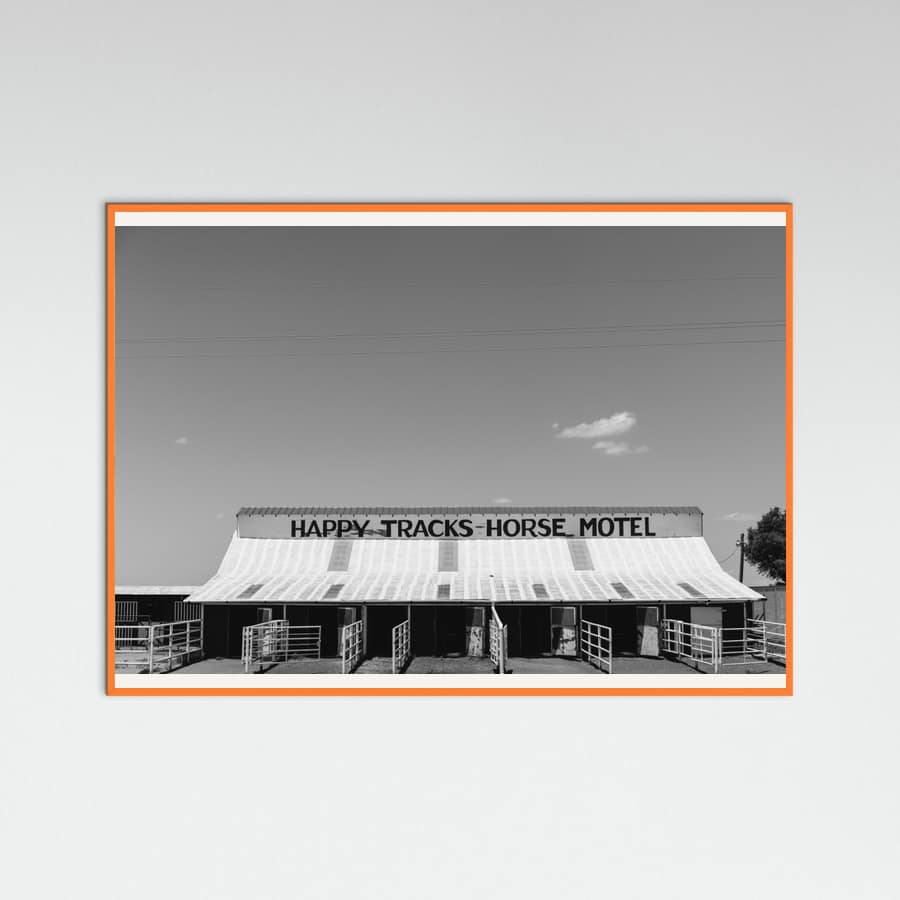 Orange Wood Horse Motel Poster