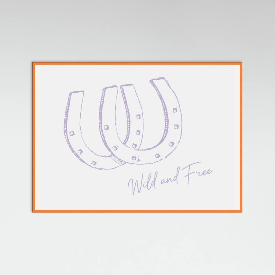 Horseshoe Wild and Free Purple Poster – Poster und Kunstdruck