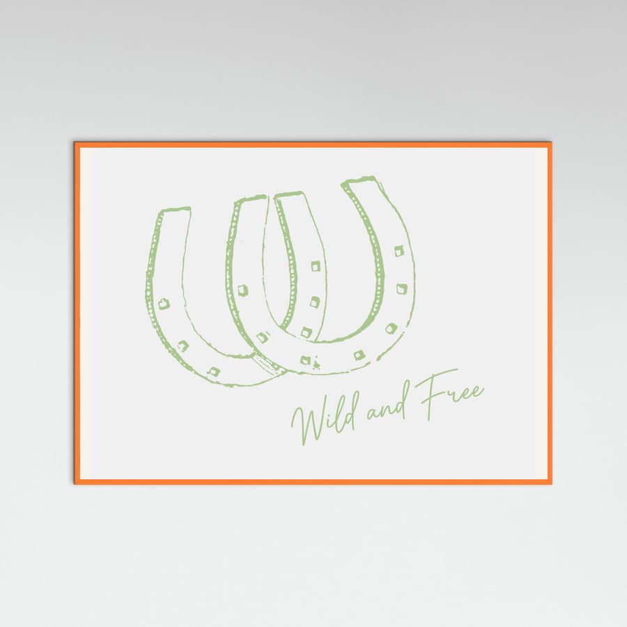 Horseshoe Wild and Free Sage Green Poster – plakat og kunsttryk