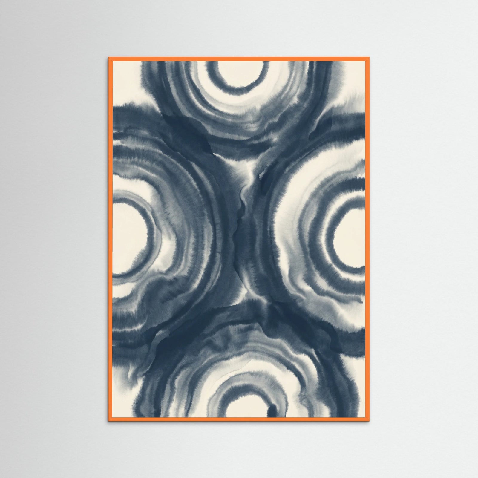 Orange Wood Indigo Lattice