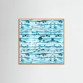 Póster Indigo Teal Line Splatter Watercolor – póster e impresión artística