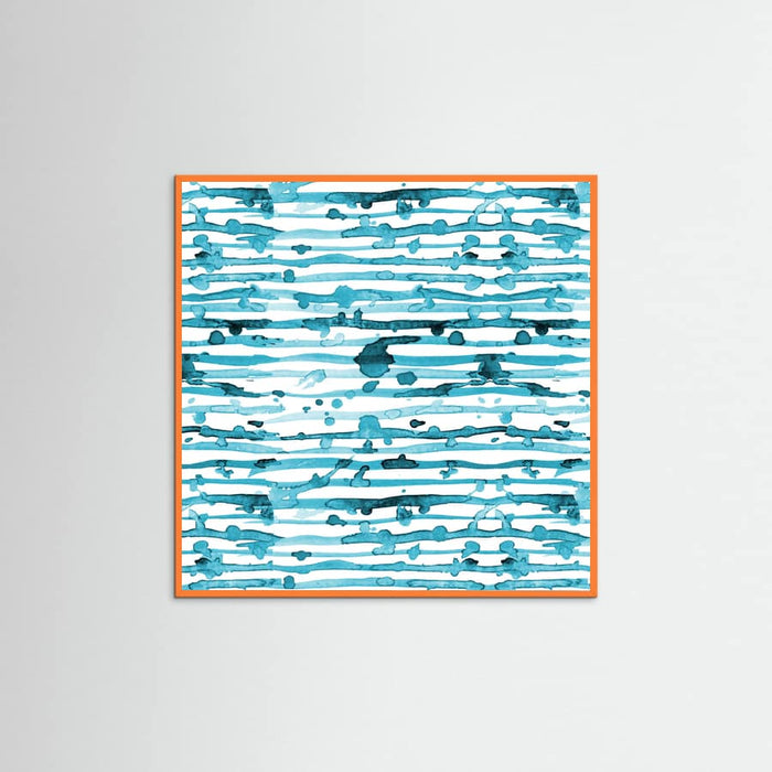 Póster Indigo Teal Line Splatter Watercolor – póster e impresión artística