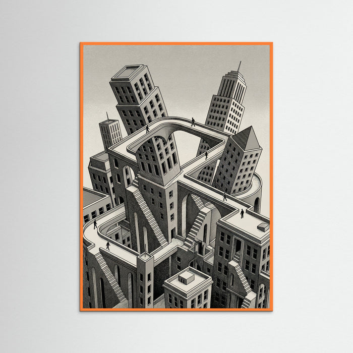 Orange Wood Infinite Perspectives