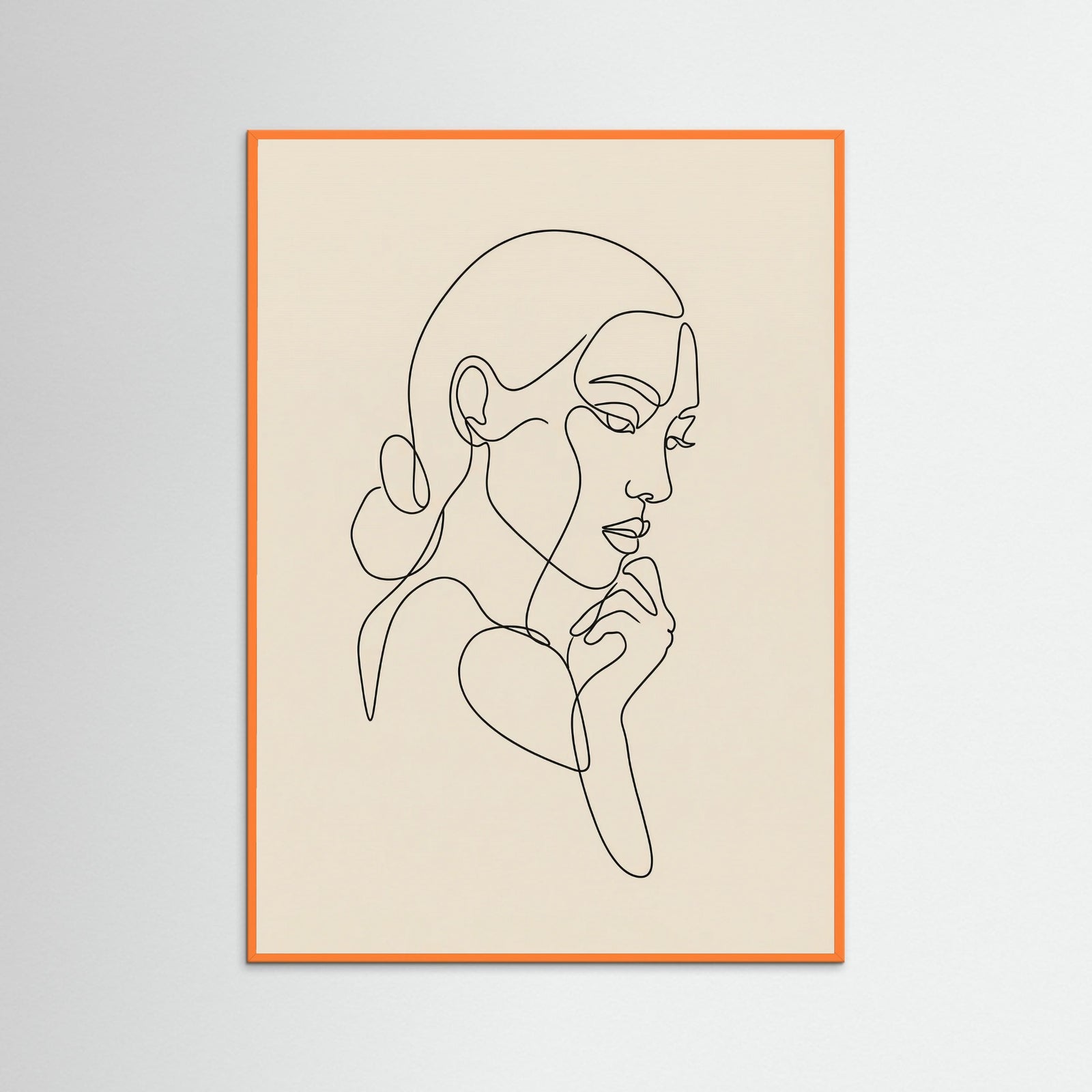 Orange Wood Intertwined Faces