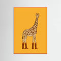 Orange Wood Jolene the Cowgirl Giraffe Poster