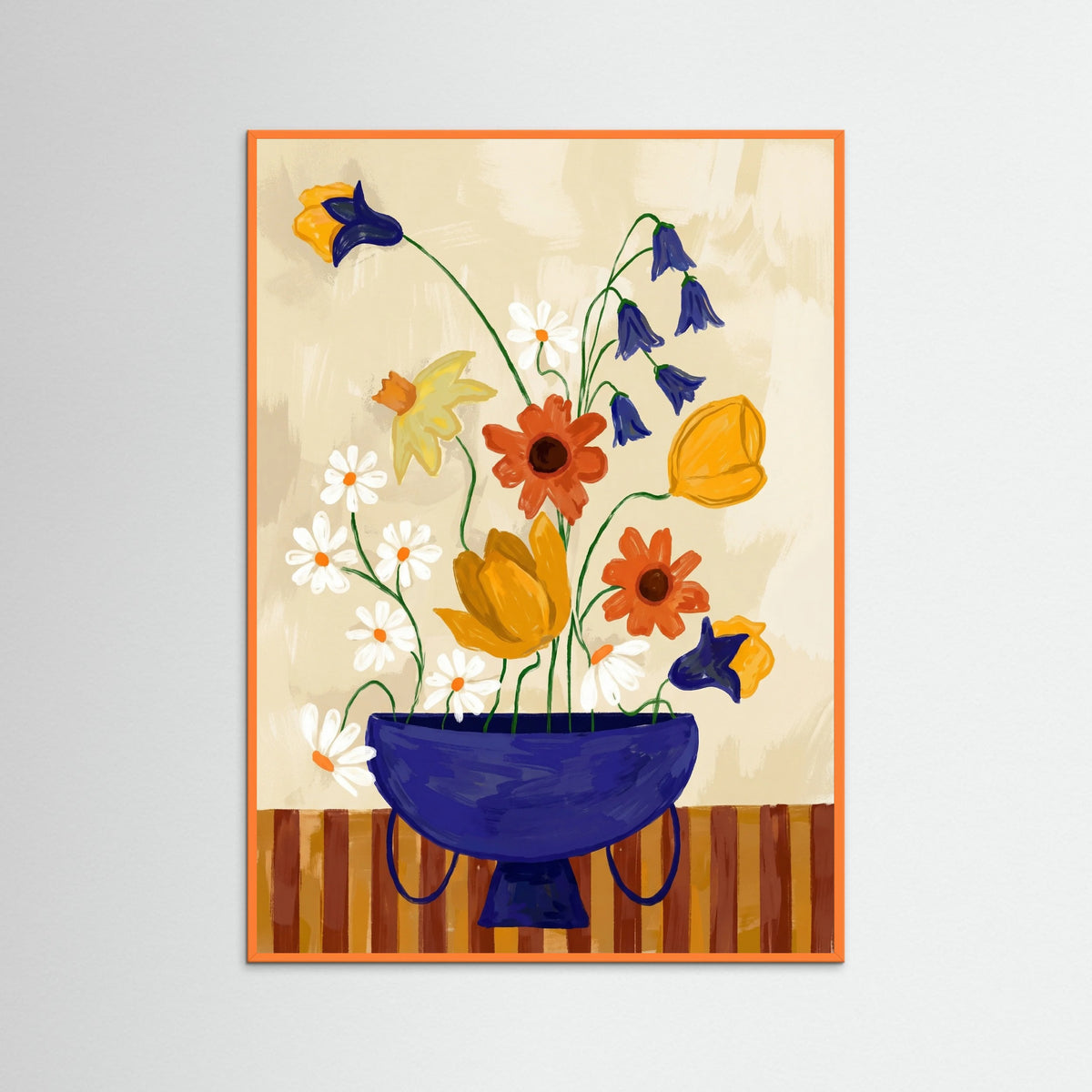 Orange Wood Joyful Bloom Vase
