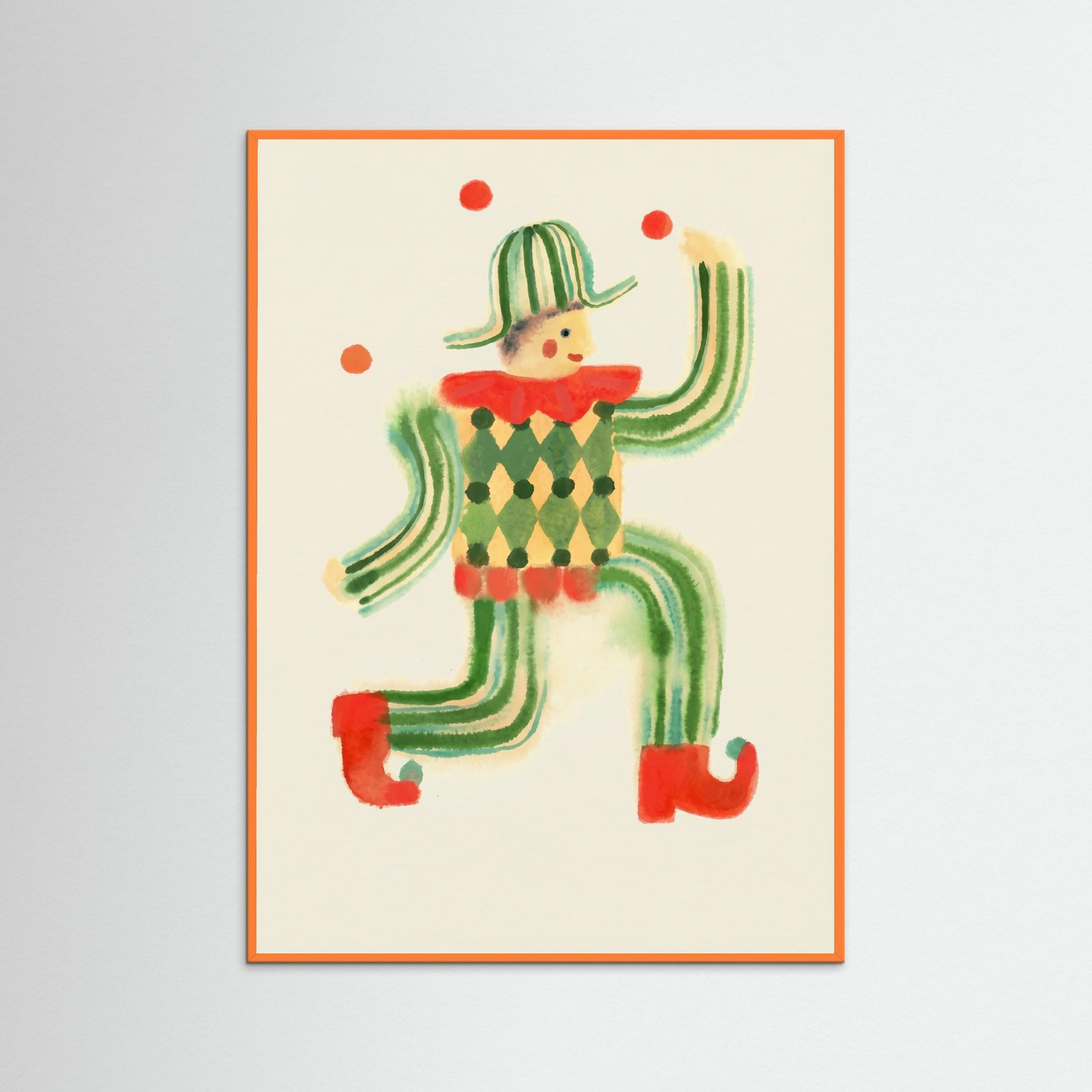 Orange Wood Juggling Jester