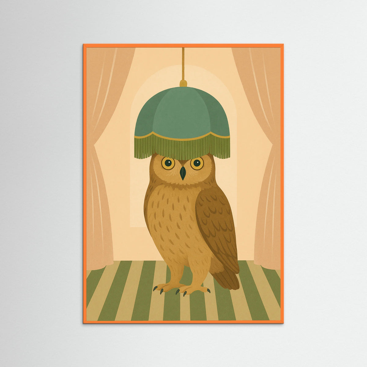 Orange Wood Leopard Lampshades