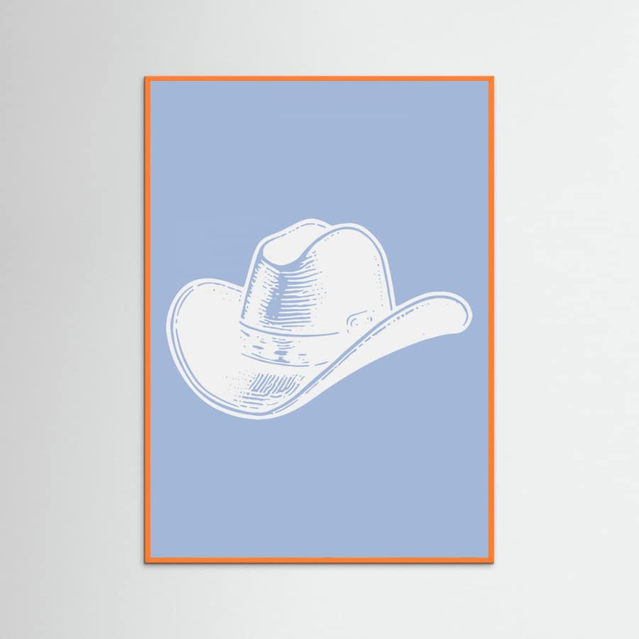 Light Blue Cowboy Hat Poster – plakat og kunsttryk